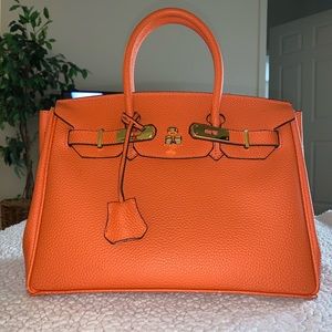 Orange Top Handle Bag